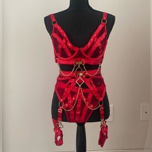 Honey Birdette Indria Red 3 piece set